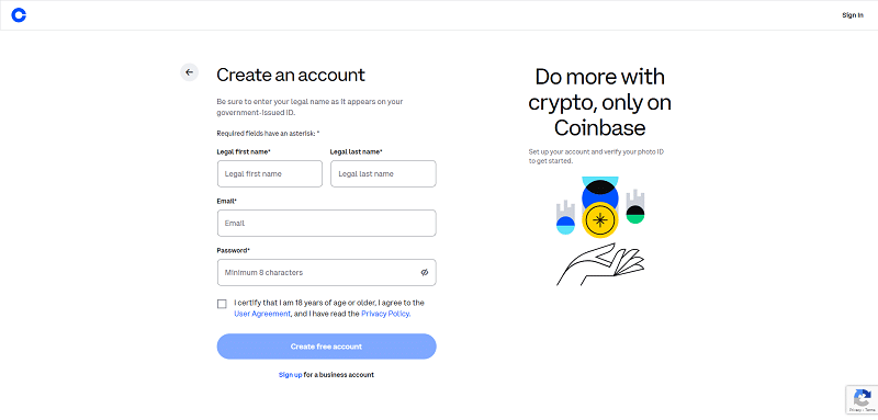 Coinbase Signup